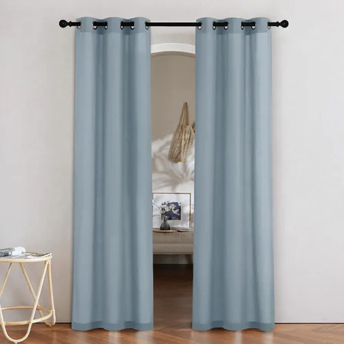 Vista 71 de NICETOWN - Cortinas de lino angora para ventana de cocina sobre el fregadero, con ojales, lino grueso angora, tratamientos cortos para ventanas