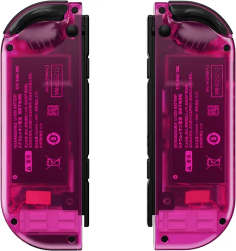 Vista 5 de eXtremeRate Botones de carcasa de repuesto para Nintendo Switch & Switch OLED, carcasa personalizada rosa caramelo transparente con botón corlorful