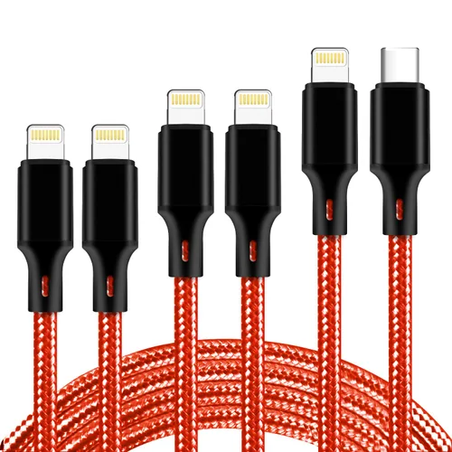 Vista 9 de Cable USB a Lightning, paquete de 5 cables de carga rápida para iPhone Negro