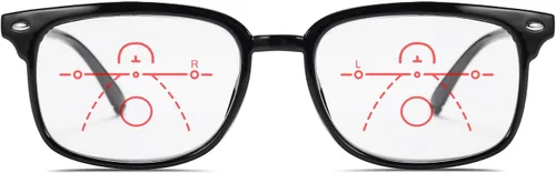 Vista 3 de FEISEDY Gafas de lectura con un progresivo multifocal, bloqueo de luz azul, Gafas para leer, Marco Mujeres TR90 ,Hombres B2497