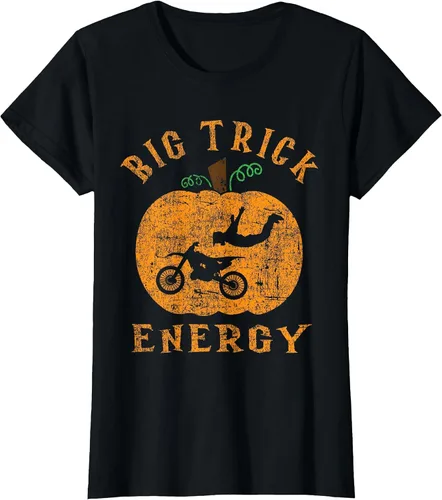 Vista 29 de Dirt Bike Motocross Halloween - Pumpkin Jack O Lantern T-Shirt Asphalt Grey