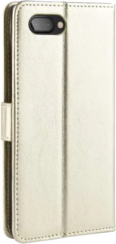 Vista 3 de Funda para BlackBerry KEY2, funda de piel con tapa para BlackBerry KEY2 BBF100-1 BBF100-2 BBF100-4 BBF100-6 BBF100-8 BBF100-9 Funda dorada Oro