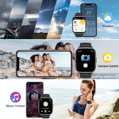 Vista 6 de Reloj inteligente para hombres y mujeres Fitness: Hacer/responder llamadas relojes inteligentes para hombres, relojes digitales para hombre, reloj