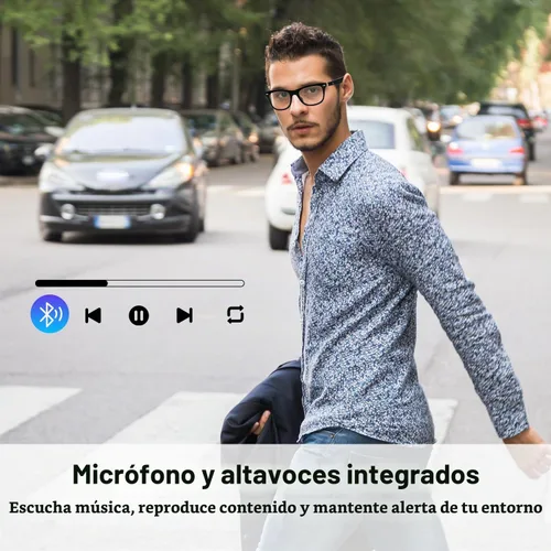 Vista 6 de Gafas inteligentes con audio Bluetooth de oreja abierta y filtrado Negro