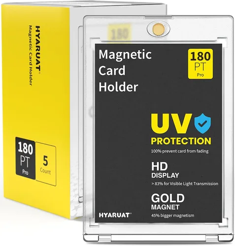 Vista 8 de Portatarjetas magnéticos de 35 puntos para tarjetas intercambiables, paquete de 5 fundas duras blancas transparentes de un solo toque con imán más