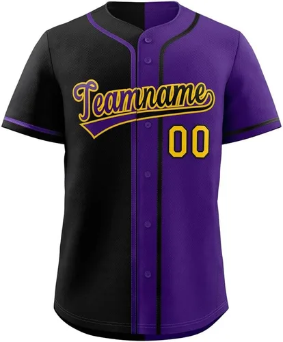 Vista 11 de Camiseta de béisbol dividida personalizada con botones y número de nombre cosido personalizado para hombres/mujeres/niños