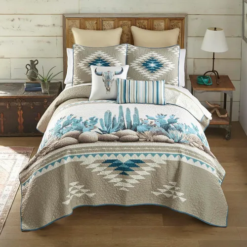 Vista 13 de Donna Sharp - Juego de ropa de cama tamaño Queen, juego de edredón Apache Southwest, 3 piezas, 90 x 90 pulgadas