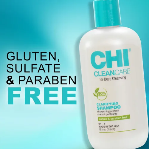Vista 2 de CHI CleanCare Champú Clarificante, Limpia Profundamente el Cabello y el Cuero Cabelludo, Elimina la Acumulación y Restaura la Humedad del Cabello