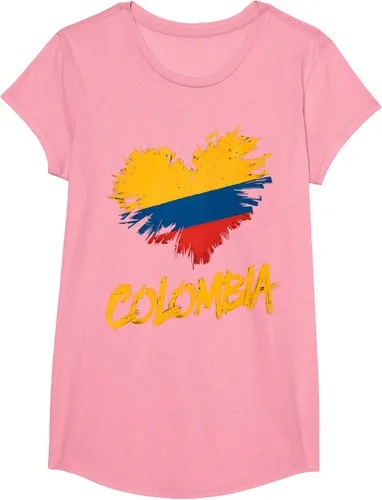 Vista 68 de Camiseta con la bandera del corazón de Colombia