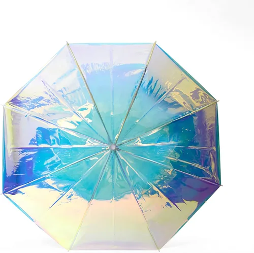 Vista 7 de FCTRY Paraguas holográfico de 46 pulgadas de ancho holográfico holográfico holográfico moderno duradero resistente al viento y a la intemperie