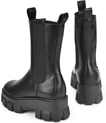 Vista 7 de READYSALTED Womens Mid Calf Cleated Chunky Platform High Ankle Fashion Boots ROTA