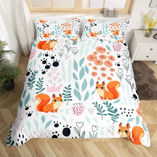 Vista 35 de Erosebridal Juego de ropa de cama individual de animales de la selva para niñas y niños, funda de edredón de elefante oso, tigre, león, safari