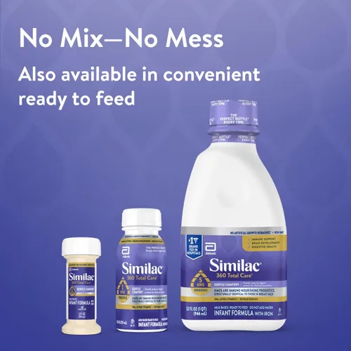 Vista 9 de Similac 360 Total Care Gentle Comfort - Fórmula para bebés, fórmula fácil de digerir, tiene 5 prebióticos HMO, fórmula infantil en polvo, bañera