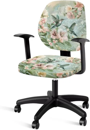 Vista 25 de Talayituse - Funda para silla de oficina o computadora con estampado de estrellas de playa, funda de asiento dividida elástica, extraíble y lavable
