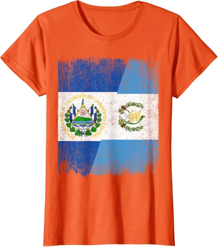 Vista 43 de Camiseta Half El Salvador Bandera de Guatemala con raíces guatemaltecas