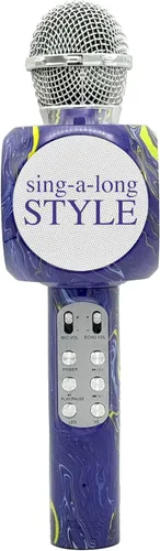 Vista 8 de Wireless Express - Micrófono de karaoke Bling Bluetooth para cantar y altavoz estéreo Bluetooth todo en uno (Confetti Bling)