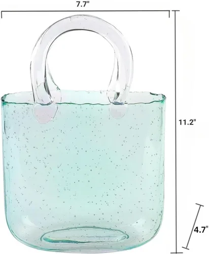 Vista 5 de Jarrón de cristal para bolso, bonito jarrón de cristal transparente para centros de mesa, dormitorio, decoración de mesa de oficina, eventos