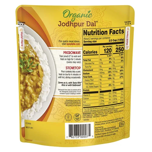 Vista 2 de Tasty Bite Lentejas Jodhpur orgánicas, 10 onzas, listas para comer, plato principal apto para microondas, veganas