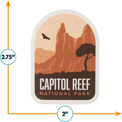 Vista 3 de Vagabond Heart Capitol Reef National Park Sticker – Adhesivo de recuerdo de vinilo resistente a la intemperie