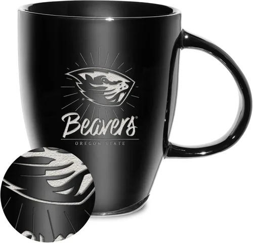 Vista 12 de Rico Industries - Taza de lustre cerámico con grabado láser de la NCAA de 18oz - Café-Té