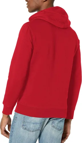 Vista 2 de Tommy Hilfiger Sudadera con capucha y logotipo de vellón de manga larga para hombre