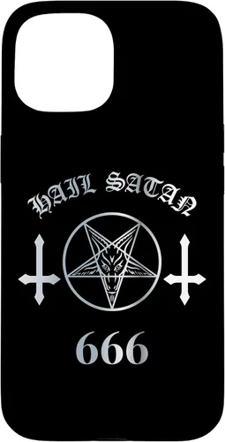 Vista 6 de iPhone 16 Upside Down Cross Satanic Pentagram Hail Satan 666 Case