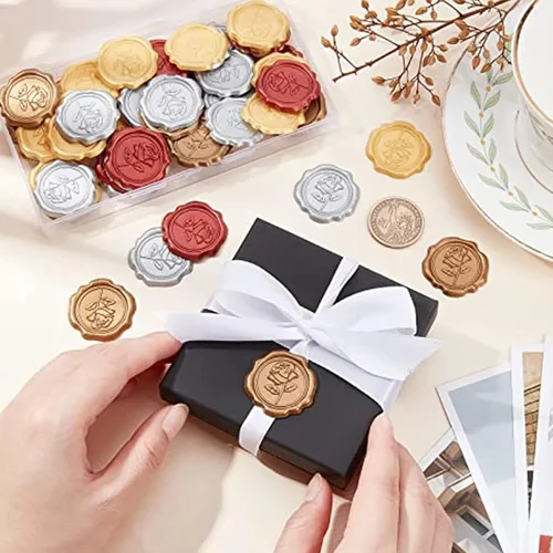 Vista 5 de Adhesivos de cera personalizados, sellos de cera adhesivos personalizados con diseño de logotipo, ideal para invitaciones de boda, sobre diario