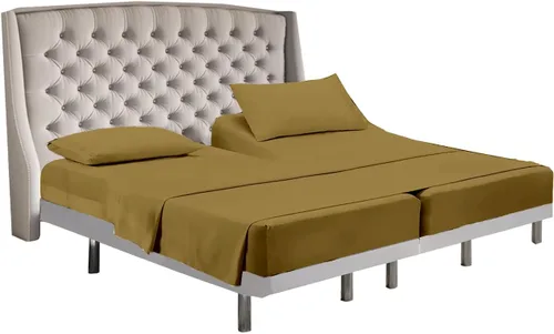 Vista 26 de Cottingon Juego de sábanas de 5 piezas tamaño King dividido para camas dobles ajustables, sábanas de microfibra de lujo suave XL para colchón