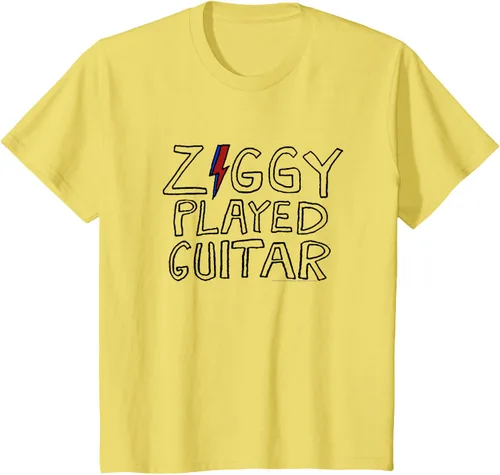 Vista 3 de David Bowie - Ziggy Played Guitar Sketch Lyric Camiseta Blanco
