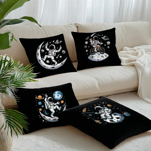 Vista 7 de SUPERDANT Juego de 4 calcomanías de plástico termotransferibles de astronauta, aviación, planeta, termotransferibles, para ropa, para camisetas