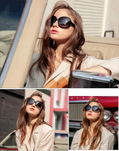 Vista 6 de Gafas de sol polarizadas de gran tamaño para mujer, gafas de sol clásicas de moda, para mujer