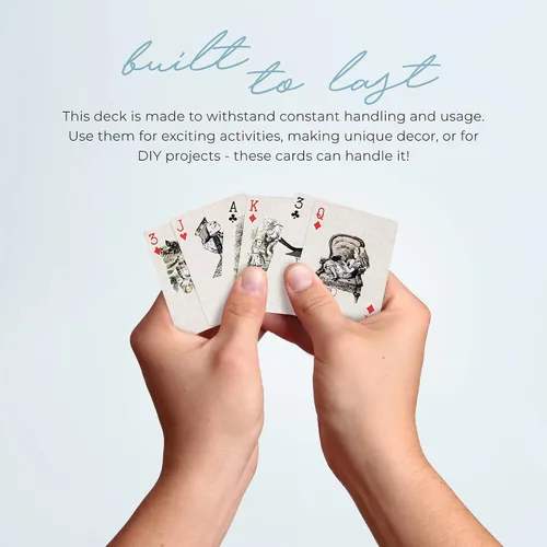 Vista 7 de Serenity Fair Alice's Adventures in Wonderland - Baraja de 54 cartas únicas (beige)