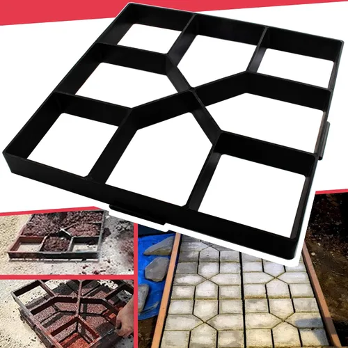 Vista 7 de Anothera Paquete de 2 moldes reutilizables de 15.7 x 15.7 x 1.57 pulgadas, moldes para caminos de hormigón Pathmate, piedra escalonada