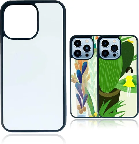 Vista 8 de JUSTRY 10 fundas de teléfono de sublimación negras a granel compatibles con Apple iPhone 13, 6.1 pulgadas (2021), fácil de sublimar bricolaje, 2