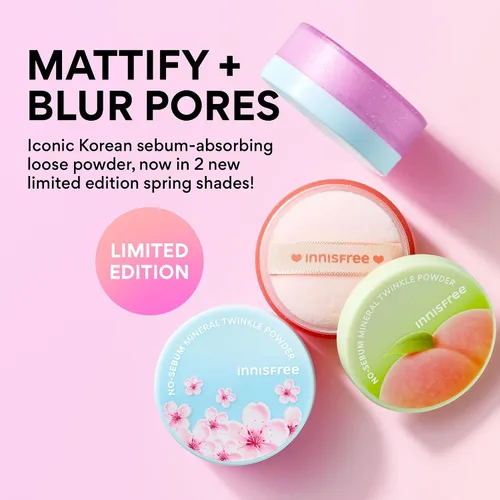 Vista 2 de innisfree Polvo mineral mate sin sebo, polvo de ajuste suelto coreano para desenfoque, control de brillo, sin fragancia