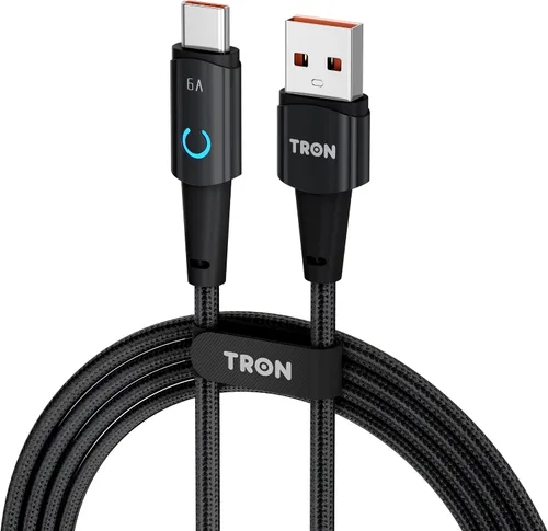 Vista 2 de TRON Soporte inalámbrico de carga rápida, cargador de inducción de 15 W con luz LED, cable de 6 pies - Compatible con Android S24/S23/S22/S21/S20
