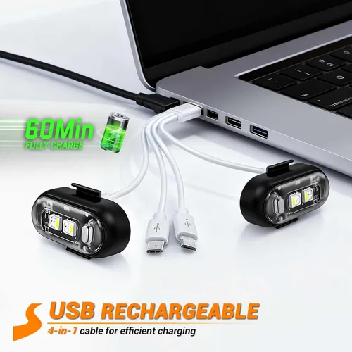 Vista 5 de 8 luces estroboscópicas LED inalámbricas, luz estroboscópica LED inalámbrica de alto brillo, 8 colores, 10 modos de flash, carga USB, impermeable
