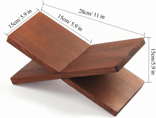 Vista 2 de Soporte de madera maciza en forma de X para libro titular de exhibición Soporte para libros de Soporte para libros, libro abierto Holde
