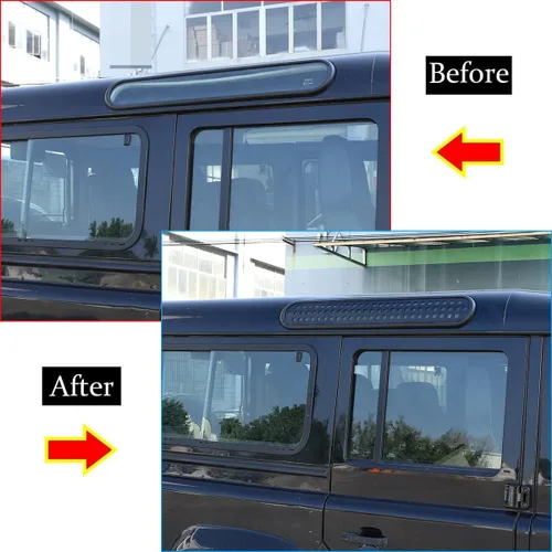 Vista 3 de Cubierta protectora de aleación para ventana lateral de techo, cubierta para ventanas de puerta trasera para Land Rover Defender 90 110 2004-2018