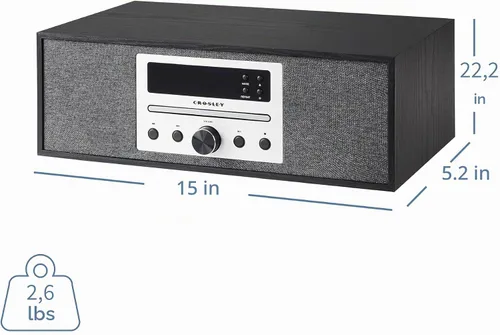 Vista 2 de Crosley CR3504A-BK Finn Radio Reproductor de CD, negro
