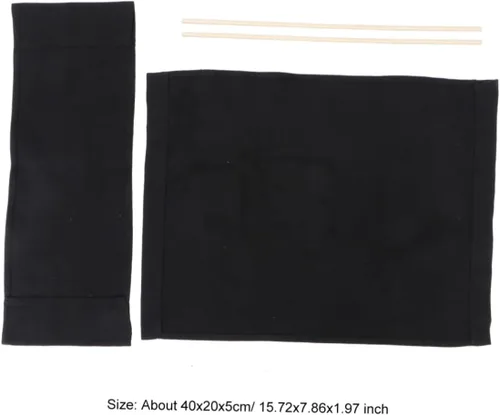 Vista 3 de BESPORTBLE 1 juego de funda de repuesto de lona, color negro, casual, para silla de director, asiento y respaldo de lona con palo de madera