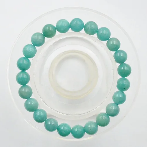 Vista 2 de AD Beads Pulsera elástica de cuentas redondas de piedras preciosas naturales, curación Reiki, 0.315 in