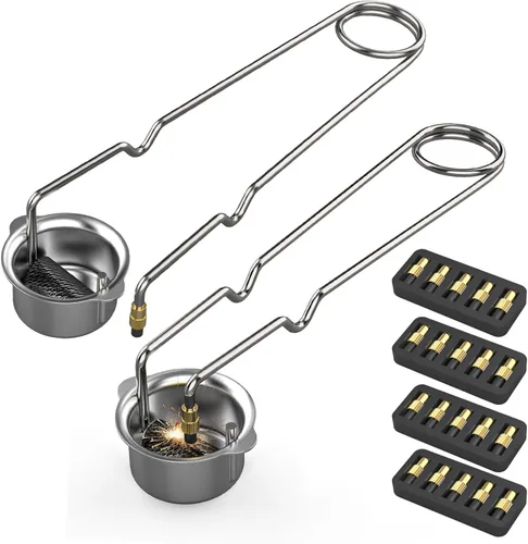 Vista 10 de Hadwoer - Paquete de 2 sopletes de pedernal triple con 6 pedernales de repuesto Includes 2 triple-groove spark lighters and 6 replacement flints