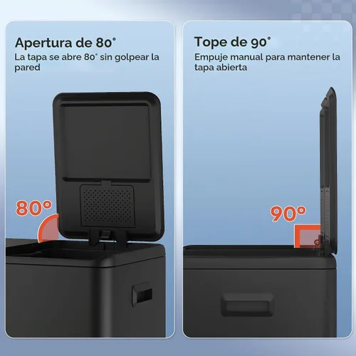Vista 9 de WLIVE Bote de basura doble de acero inoxidable de 2 x 8 galones, cubo de basura doble para cocina con tapa de cierre suave, combo de basura