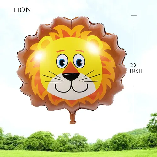 Vista 4 de Decoraciones de Fiesta de Cumpleaños de Safari de Selva - Paquete de 6 Globos Gigantes de Animales para Niños de Safari, Fiesta de Baby Shower