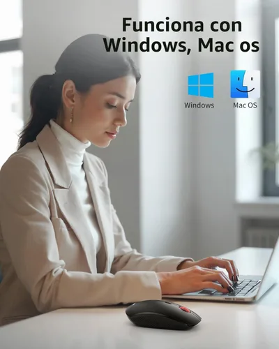 Vista 7 de Ratón inalámbrico, mini mouse inalámbrico delgado de 2.4G, agarres ergonómicos, 5 niveles ajustables 4000 DPI, pequeños ratones ópticos portátiles