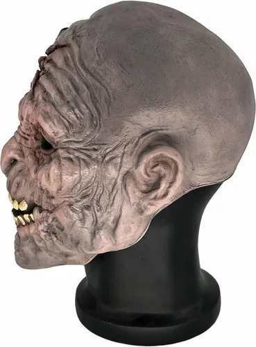 Vista 9 de Máscara de cabeza de monstruo zombi de látex X para Halloween, maquillaje y accesorios de disfraces LARP