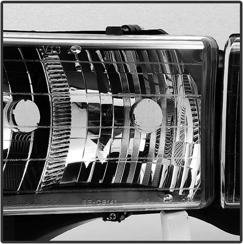 Vista 3 de ACANII - Para 1999 2000 2001 Dodge Ram 1500 Sport Modelo Negro Faros con Luces de Esquina Par Izquierdo+Derecha