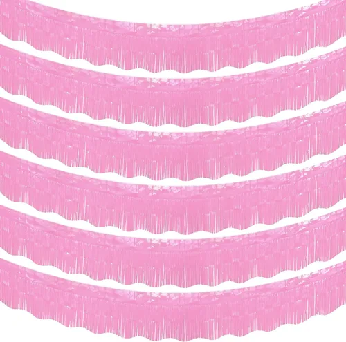 Vista 19 de LOLStar Paquete de 6 guirnaldas de flecos de papel de aluminio de oropel negro, decoraciones de fiesta de cumpleaños, pancarta de serpentinas