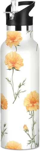 Vista 17 de Sport Insulated Water Bottle with Leak Proof Spout Lid Vacuum Insulated BPA-Free Leak Proof for Travel, Camping, Sports, Rustic Daisy Beige